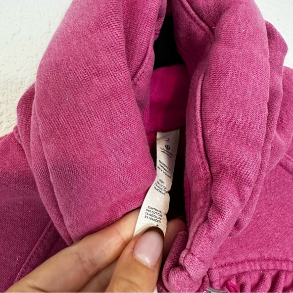 Lululemon Cuddle Up Full Zip Jacket Sparkly Pink Size 2 Women’s Side Pockets - Picture 11 of 14